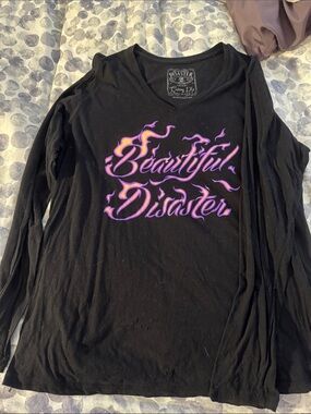 Beautiful Disaster Women’s Long Sleeve Tee - Black